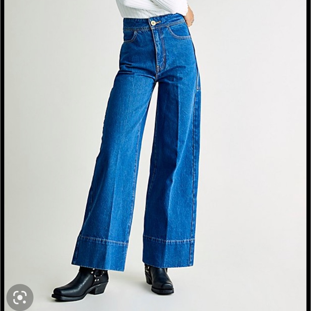 Free People Talia Wide Leg Trouser Jeans 27